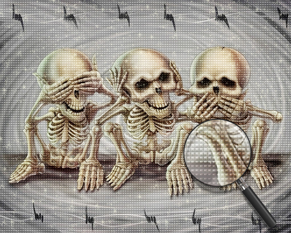 Drei Skelette Diamond Painting