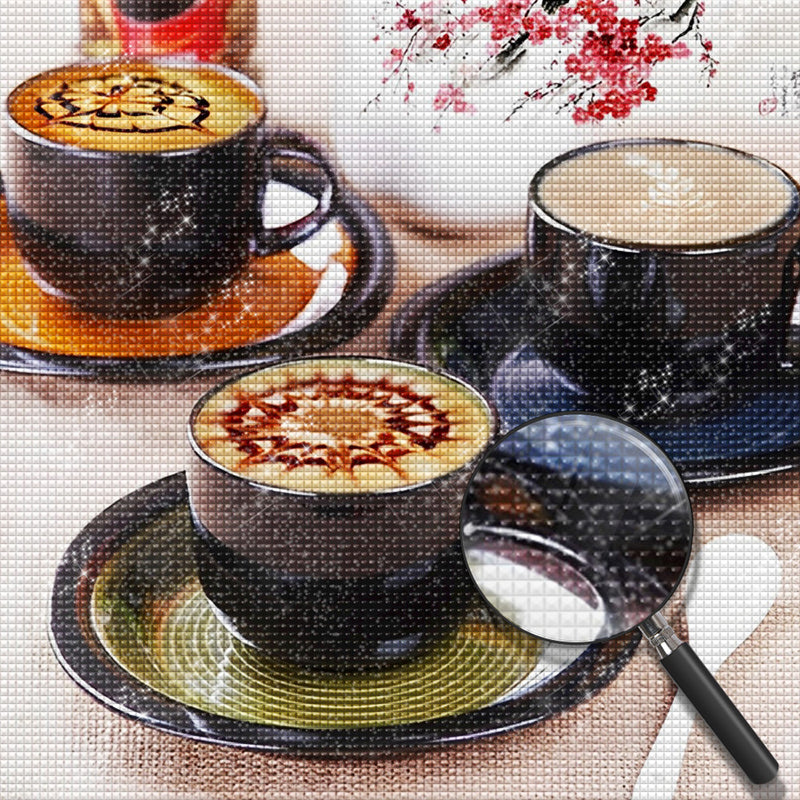 Drei Tassen Kaffee Diamond Painting