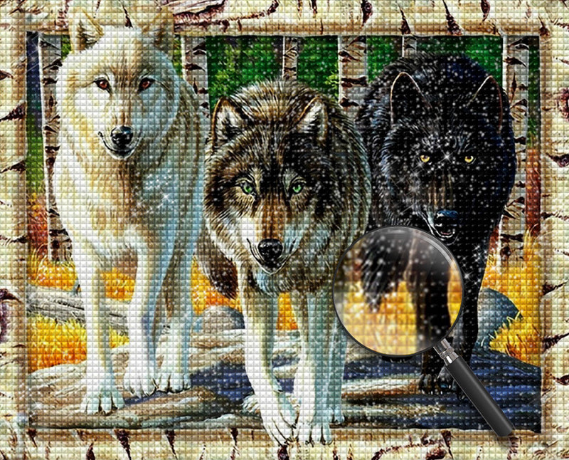 Drei Wölfe Diamond Painting