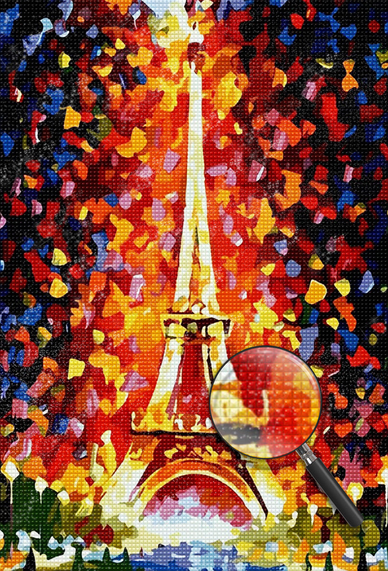 Eiffelturm im glitzernden Lichterglanz Diamond Painting