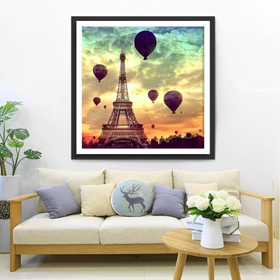 Eiffelturm und Ballons Diamond Painting