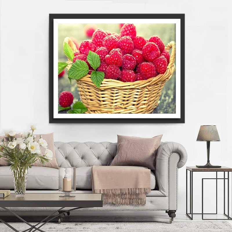 Ein Korb voller Himbeeren Diamond Painting