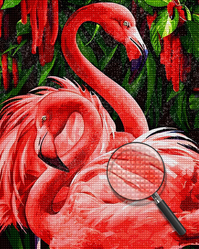 Ein Paar rote Flamingos Diamond Painting