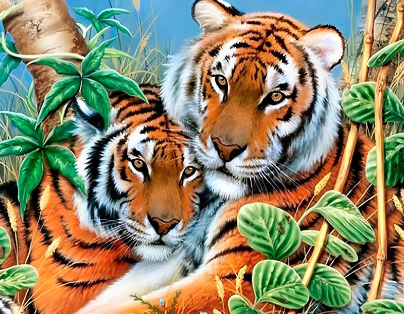 Ein Paar Tiger Diamond Painting