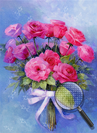 Ein Strauß rosa Rosen Diamond Painting