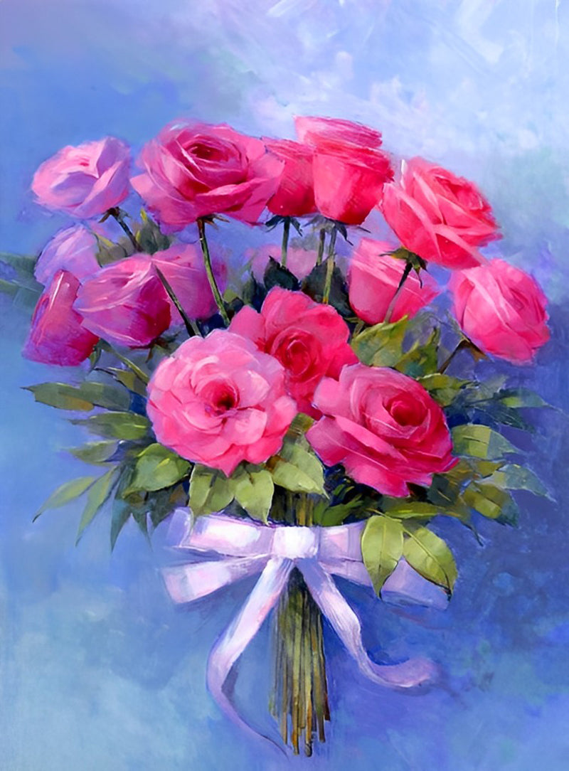 Ein Strauß rosa Rosen Diamond Painting