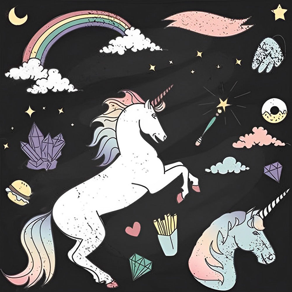 Einhörner und Regenbogen Diamond Painting