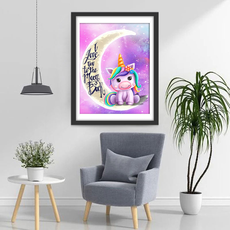 Einhorn auf dem Mond Diamond Painting