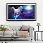 Einhorn auf lila Wolken Diamond Painting