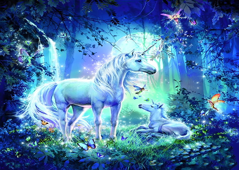 Einhorn im fantastischen Wald Diamond Painting