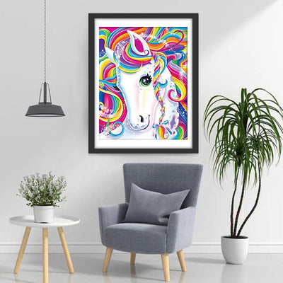 Einhorn mit bunten Haaren Diamond Painting