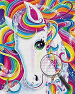 Einhorn mit bunten Haaren Diamond Painting