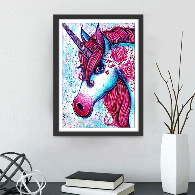 Einhorn mit roten Haaren Diamond Painting