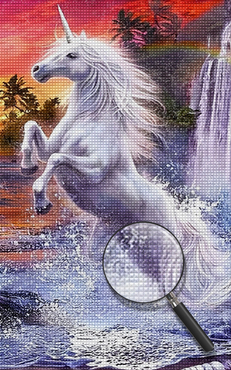 Einhorn Regenbogen Wasserfall Diamond Painting