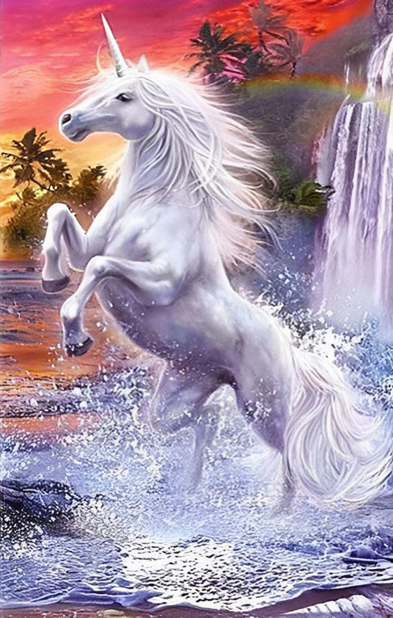 Einhorn Regenbogen Wasserfall Diamond Painting