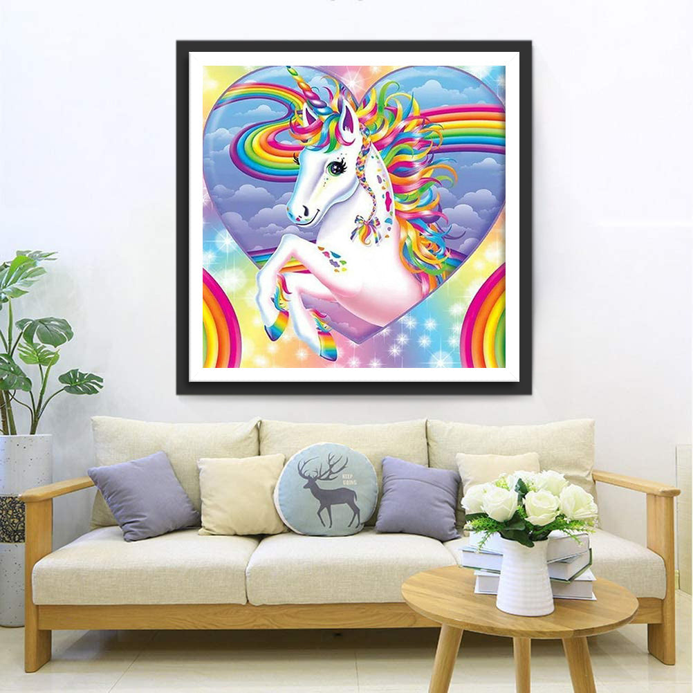 Einhorn und Herz Diamond Painting