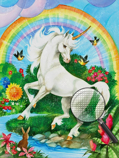 Einhorn und Regenbogen Diamond Painting