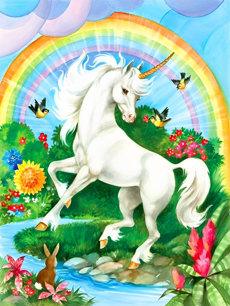 Einhorn und Regenbogen Diamond Painting