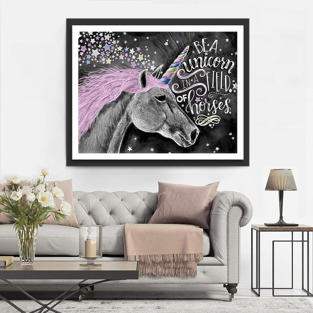 Einhorn und Sterne Diamond Painting