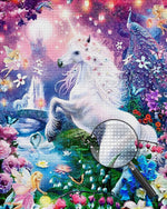 Einhorns Paradies voller Blumen Diamond Painting