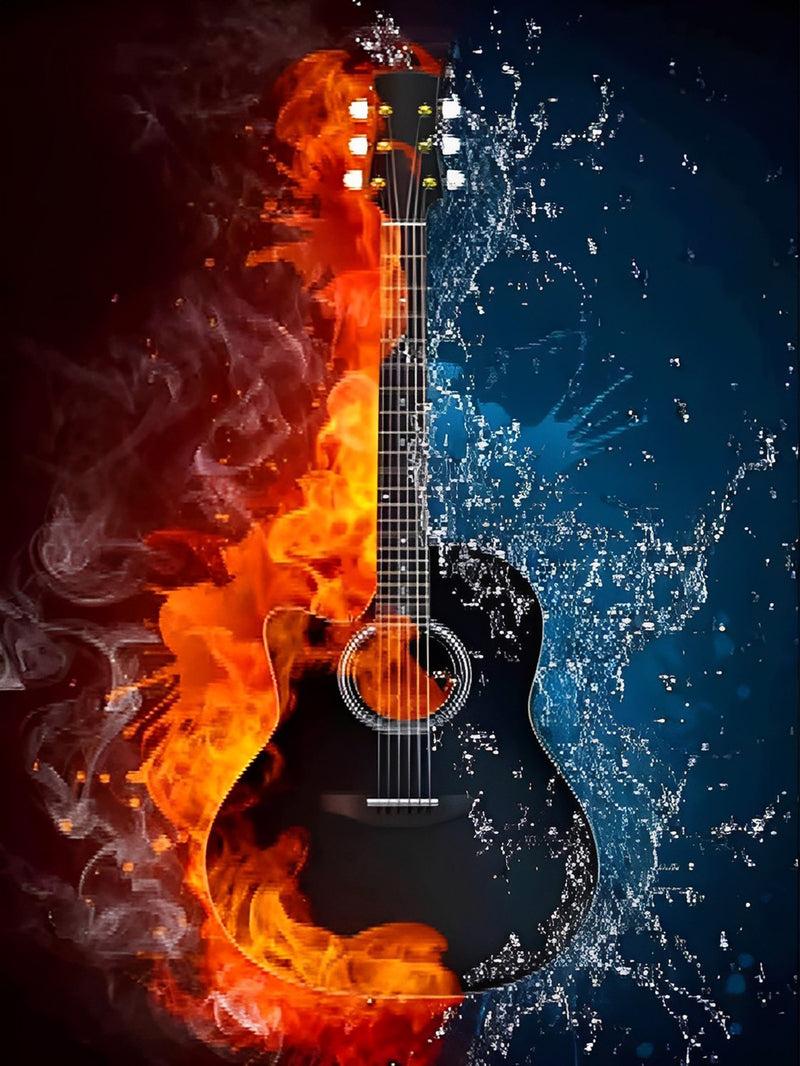 Eis Feuer Gitarre Diamond Painting