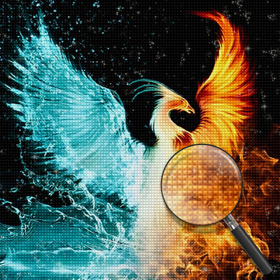 Eis- und Feuer-Phönix Diamond Painting