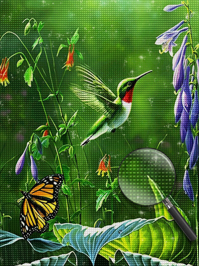 Eisvogel und Schmetterling Diamond Painting