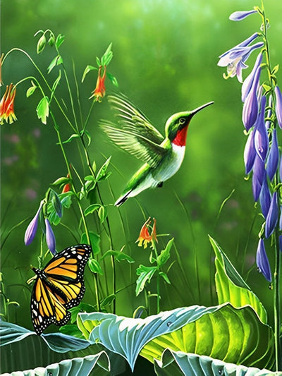 Eisvogel und Schmetterling Diamond Painting