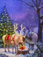 Elche Weihnachtsbaum Geschenk Diamond Painting