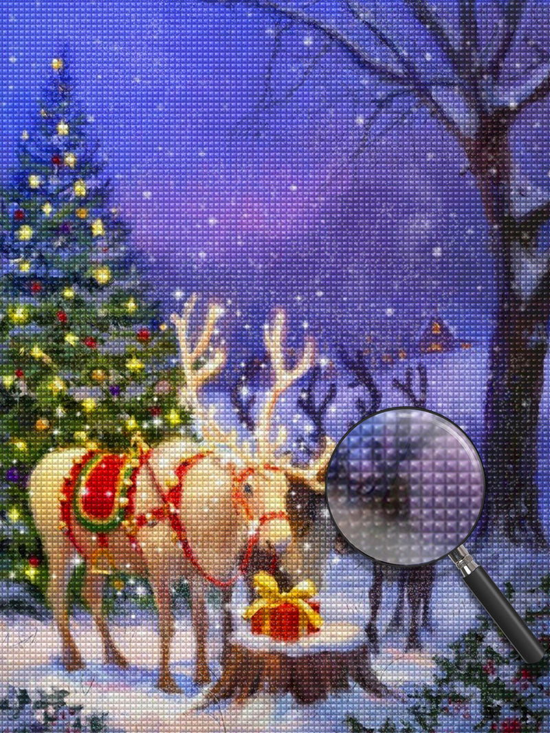 Elche Weihnachtsbaum Geschenk Diamond Painting