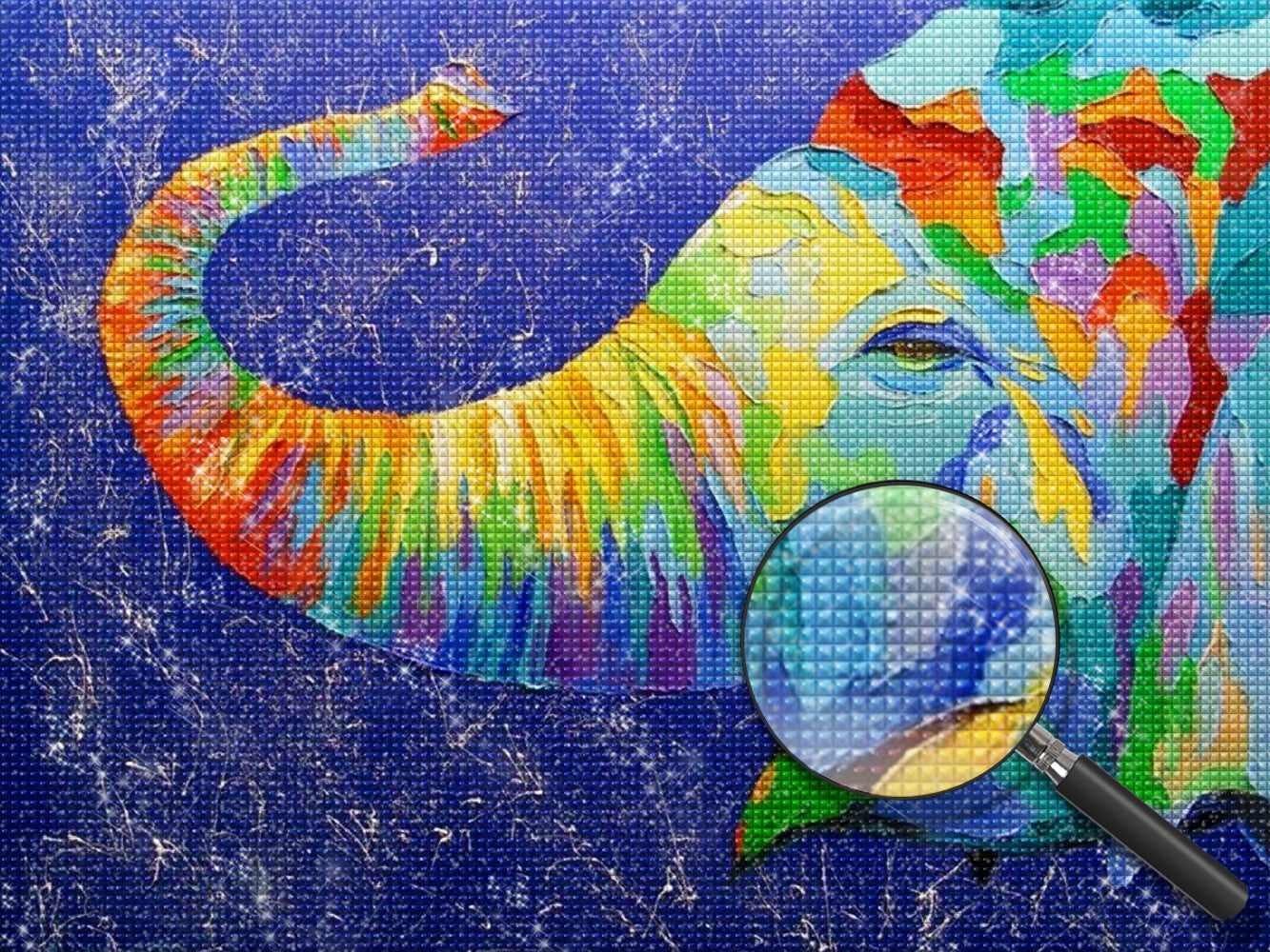 Elefant in bunten Farben Diamond Painting