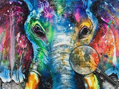 Elefant in bunten Farben Diamond Painting