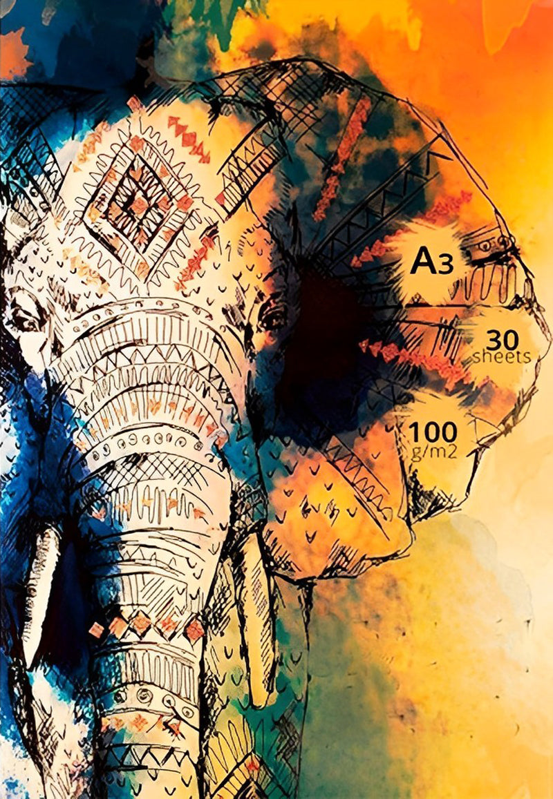 Elefant mit abstrakten Mustern Diamond Painting