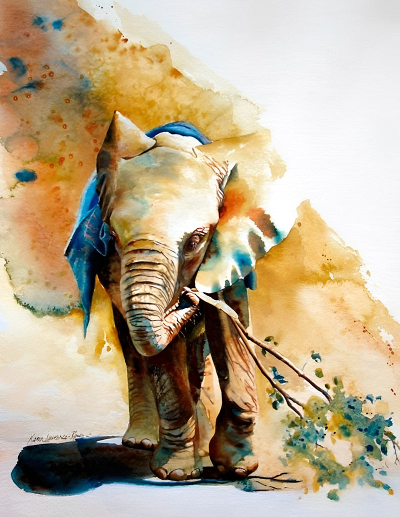 Elefant mit dem Ast Diamond Painting