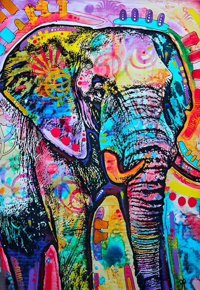 Elefant mit farbigen Mustern Diamond Painting