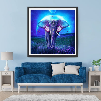 Elefant mit lila Schmetterlingsohren Diamond Painting