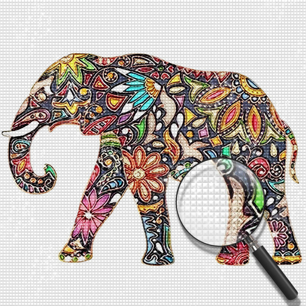 Elefant mit Mustern Diamond Painting