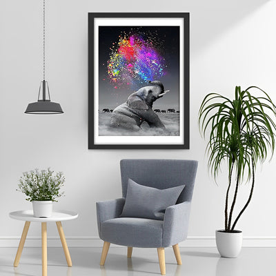 Elefant mit Pigmenten Diamond Painting