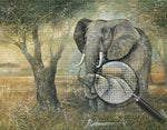 Elefant und kleiner Elefant neben dem Baum Diamond Painting
