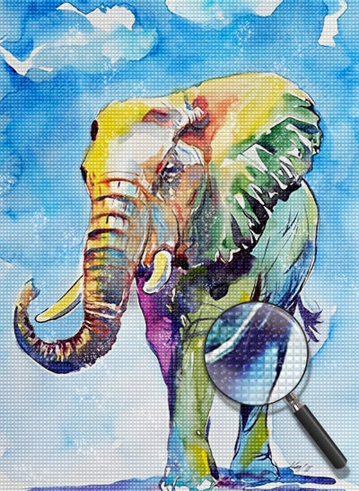 Elefant unter blauem Himmel Diamond Painting