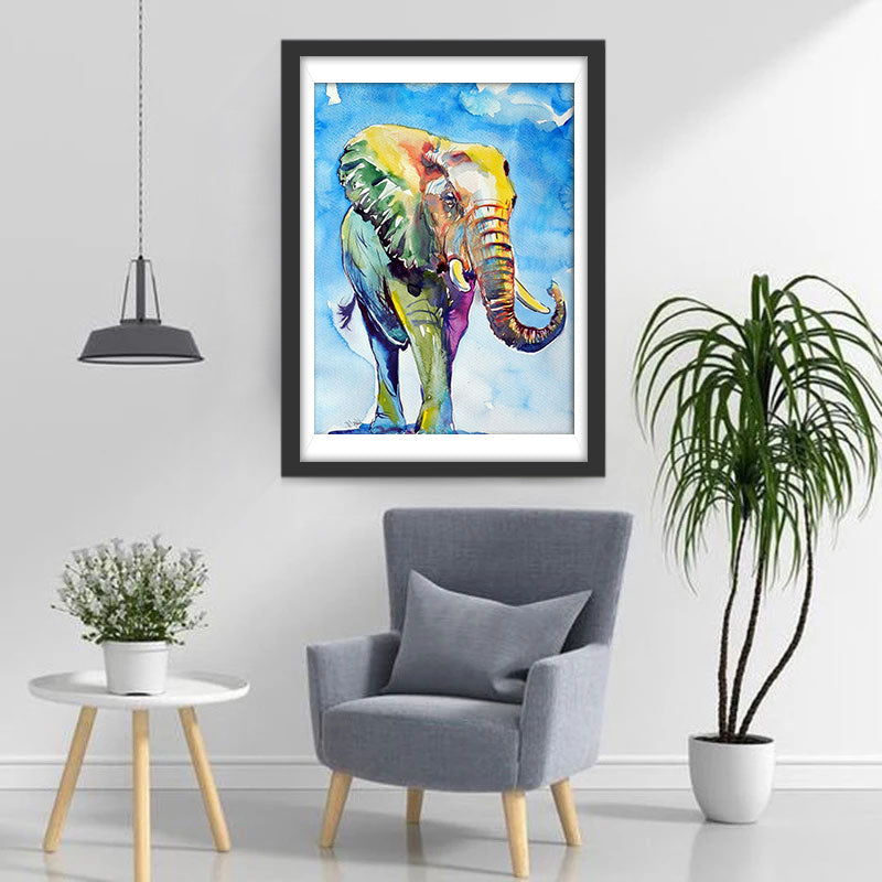 Elefant unter blauem Himmel Diamond Painting