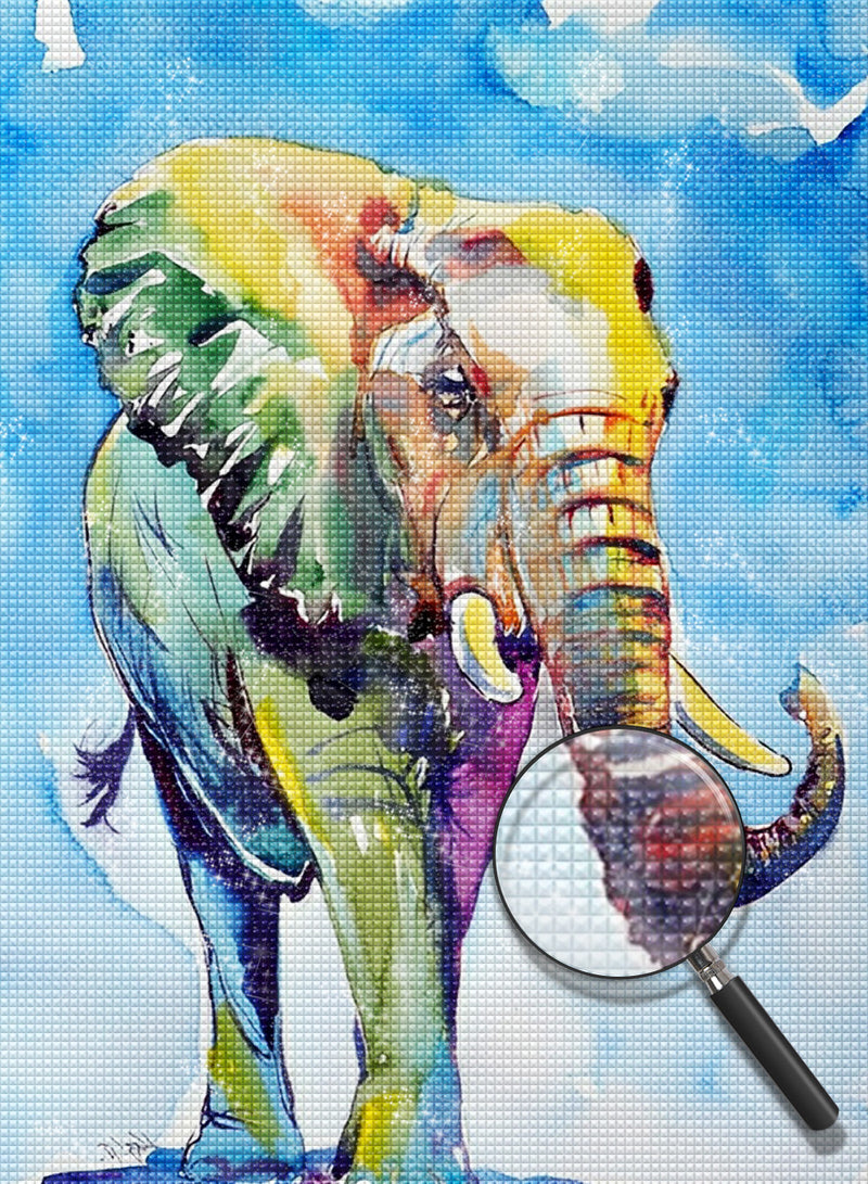 Elefant unter blauem Himmel Diamond Painting