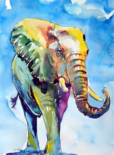 Elefant unter blauem Himmel Diamond Painting