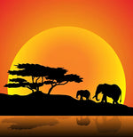 Elefanten bei Sonnenuntergang Diamond Painting