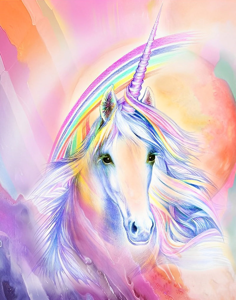 Elegantes Einhorn Regenbogen Diamond Painting