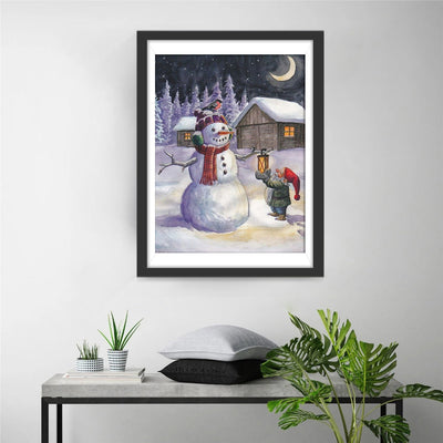 Elfe Schneemann Mond Diamond Painting