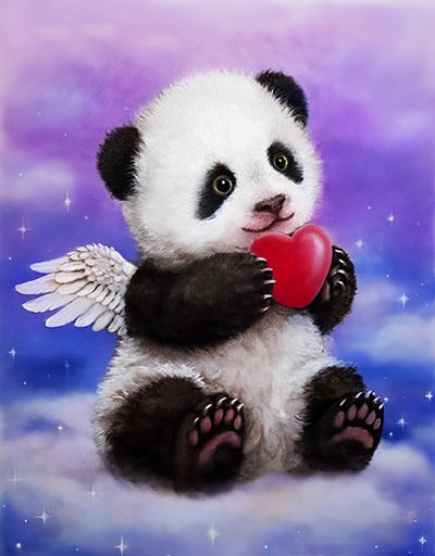 Engel Panda Herz Diamond Painting