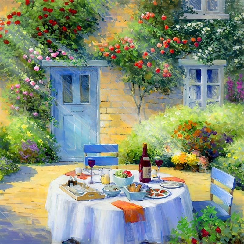 Essen im Garten Diamond Painting