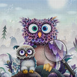 Eulen auf Felsen Diamond Painting