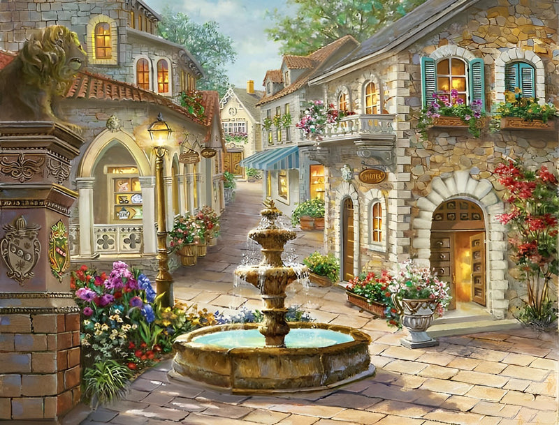 Europäische Stadt Diamond Painting